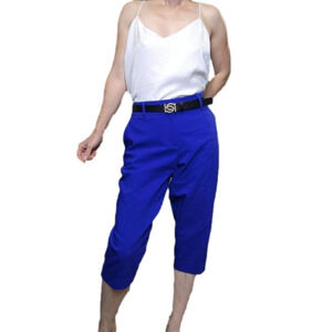 Size 12 Capri Royal blue pockets Cotton Summer slim fit pants APT.9